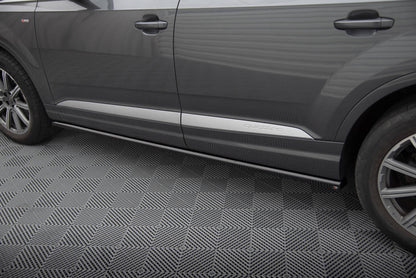 Maxton Seitenschweller Ansatz für Audi Q7 Mk2 schwarz Hochglanz