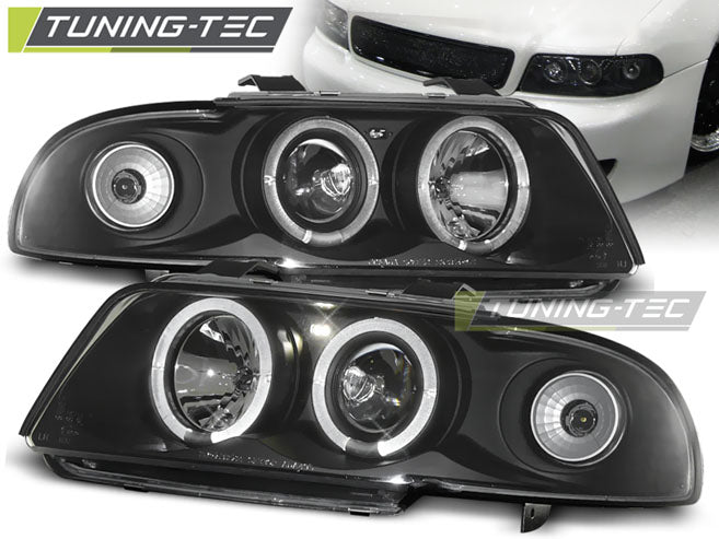 Tuning-Tec LED Angel Eyes Scheinwerfer für Audi A4 B5 94-98 schwarz