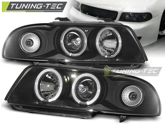 Tuning-Tec LED Angel Eyes Scheinwerfer für Audi A4 B5 94-98 schwarz