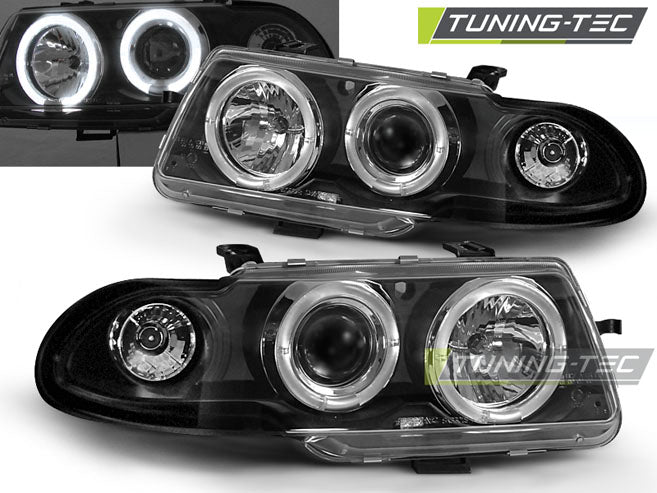 Tuning-Tec LED Angel Eyes Scheinwerfer für Opel Astra F 91-94 schwarz