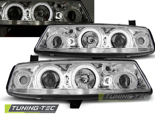 Tuning-Tec LED Angel Eyes Scheinwerfer für Opel Calibra 90-97 chrom