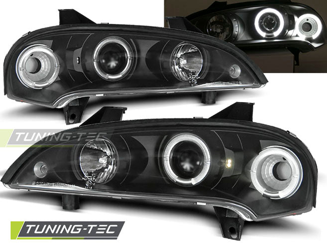 Tuning-Tec LED Angel Eyes Scheinwerfer für Opel Tigra A 94-00 schwarz