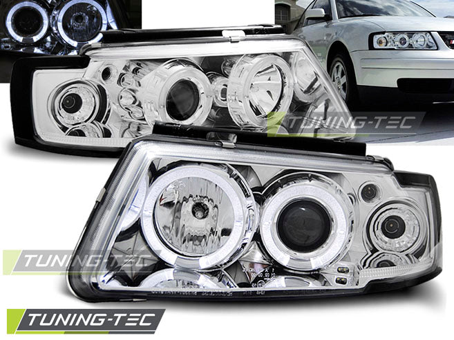 Tuning-Tec LED Angel Eyes Scheinwerfer für VW Passat 3B (B5) 96-00 chrom