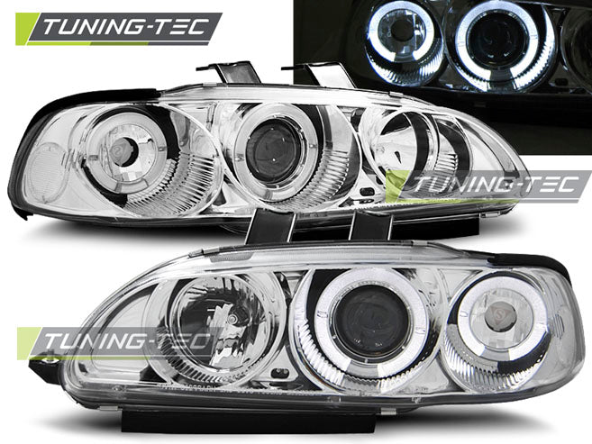 Tuning-Tec LED Angel Eyes Scheinwerfer für Honda Civic Coupe/3-Türer 91-95 chrom