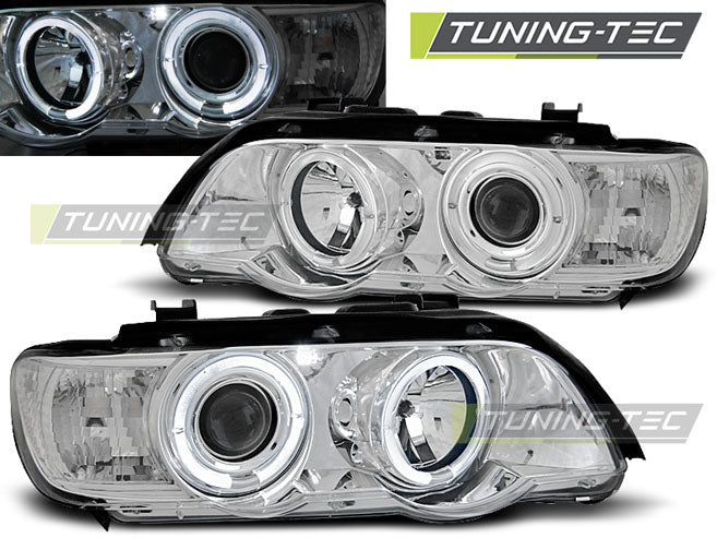 Tuning-Tec LED Angel Eyes Scheinwerfer für BMW X5 E53 99-03 chrom