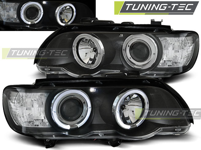 Tuning-Tec LED Angel Eyes Scheinwerfer für BMW X5 E53 99-03 schwarz