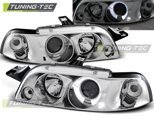 Tuning-Tec LED Angel Eyes Scheinwerfer für Fiat Punto 1 (Typ 176) 93-99 chrom