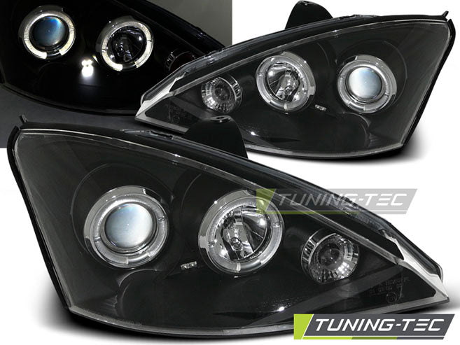 Tuning-Tec LED Angel Eyes Scheinwerfer für Ford Focus 1 Facelift 01-04 schwarz