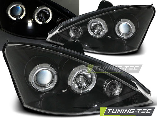 Tuning-Tec LED Angel Eyes Scheinwerfer für Ford Focus 1 Facelift 01-04 schwarz