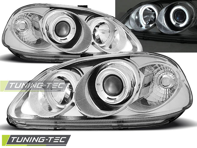 Tuning-Tec LED Angel Eyes Scheinwerfer für Honda Civic 95-99 chrom