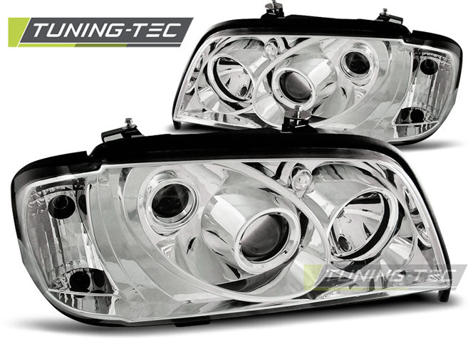 Tuning-Tec Klarglas Scheinwerfer für Mercedes Benz C-Klasse W202 93-00 chrom