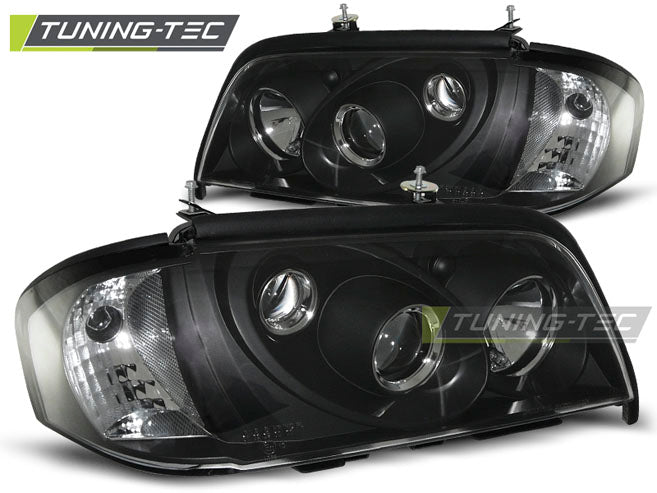 Tuning-Tec Klarglas Scheinwerfer für Mercedes Benz C-Klasse W202 93-00 schwarz