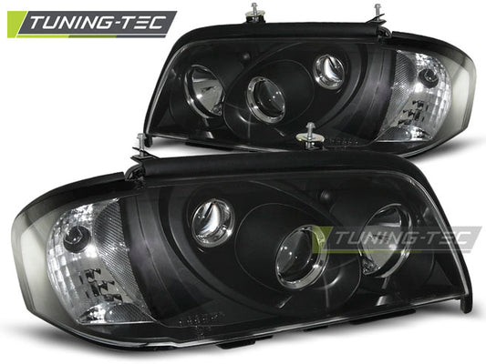 Tuning-Tec Klarglas Scheinwerfer für Mercedes Benz C-Klasse W202 93-00 schwarz
