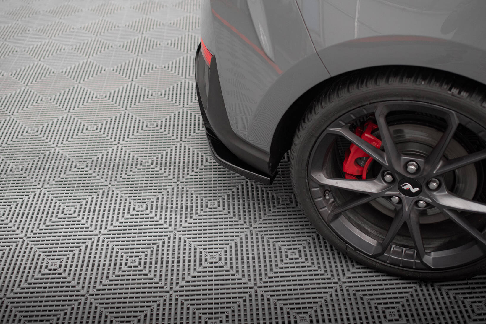 Maxton Heck Ansatz Flaps Diffusor V.5 für Hyundai I30 N Hatchback Mk3 Facelift schwarz Hochglanz