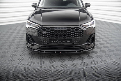Maxton Front Ansatz V.2 für Audi Q3 Sportback F3 schwarz Hochglanz