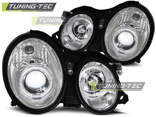 Tuning-Tec LED Angel Eyes Scheinwerfer für Mercedes Benz CLK W208 97-02 chrom