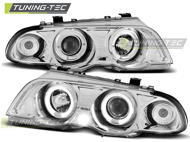 Tuning-Tec LED Angel Eyes Scheinwerfer für BMW 3er E46 98-01 chrom Set