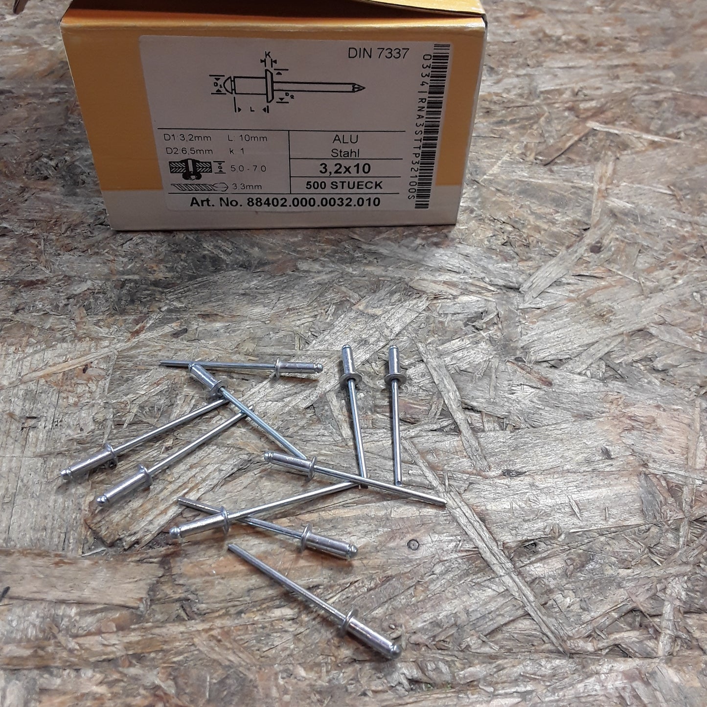 Diverse Fahrzeuge Blindnieten 3,2x10 Alu/ Stahl (10Stk.) NEU