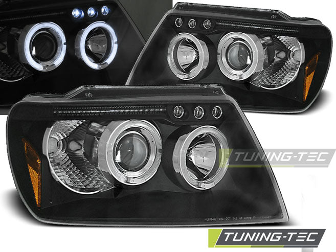 Tuning-Tec LED Angel Eyes Scheinwerfer für Jeep Grand Cherokee 99-05 schwarz