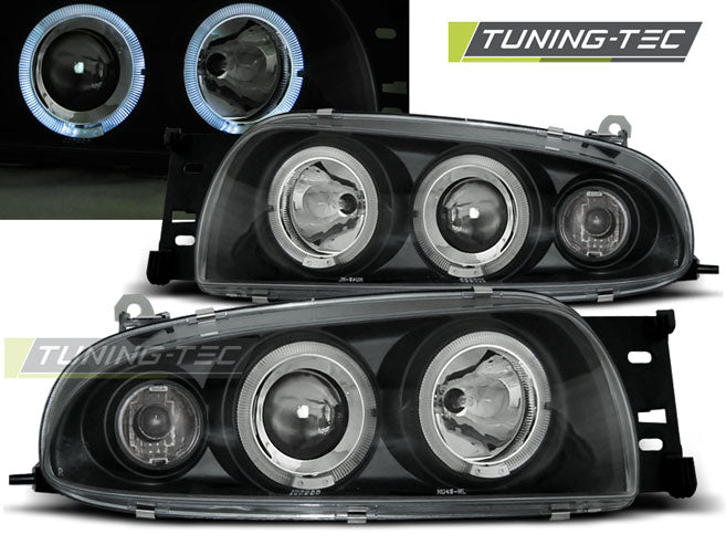 Tuning-Tec LED Angel Eyes Scheinwerfer für Ford Fiesta MK4 95-99 schwarz