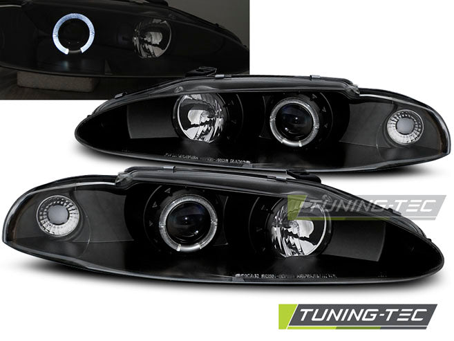 Tuning-Tec LED Angel Eyes Scheinwerfer für Mitsubishi Eclipse 95-96 schwarz