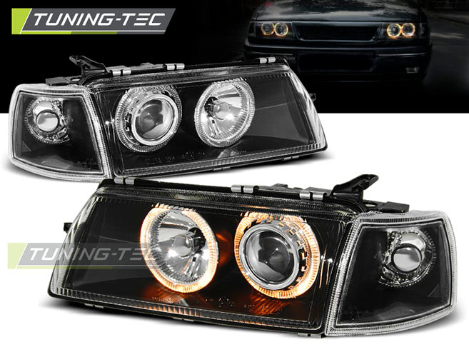 Tuning-Tec Angel Eyes Scheinwerfer für Opel Vectra A 88-95 schwarz