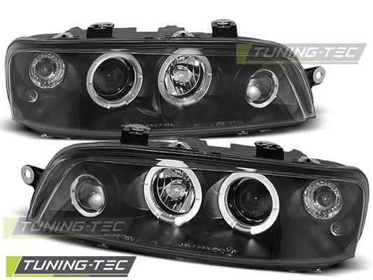 Tuning-Tec LED Angel Eyes Scheinwerfer für Fiat Punto 2 99-03 schwarz