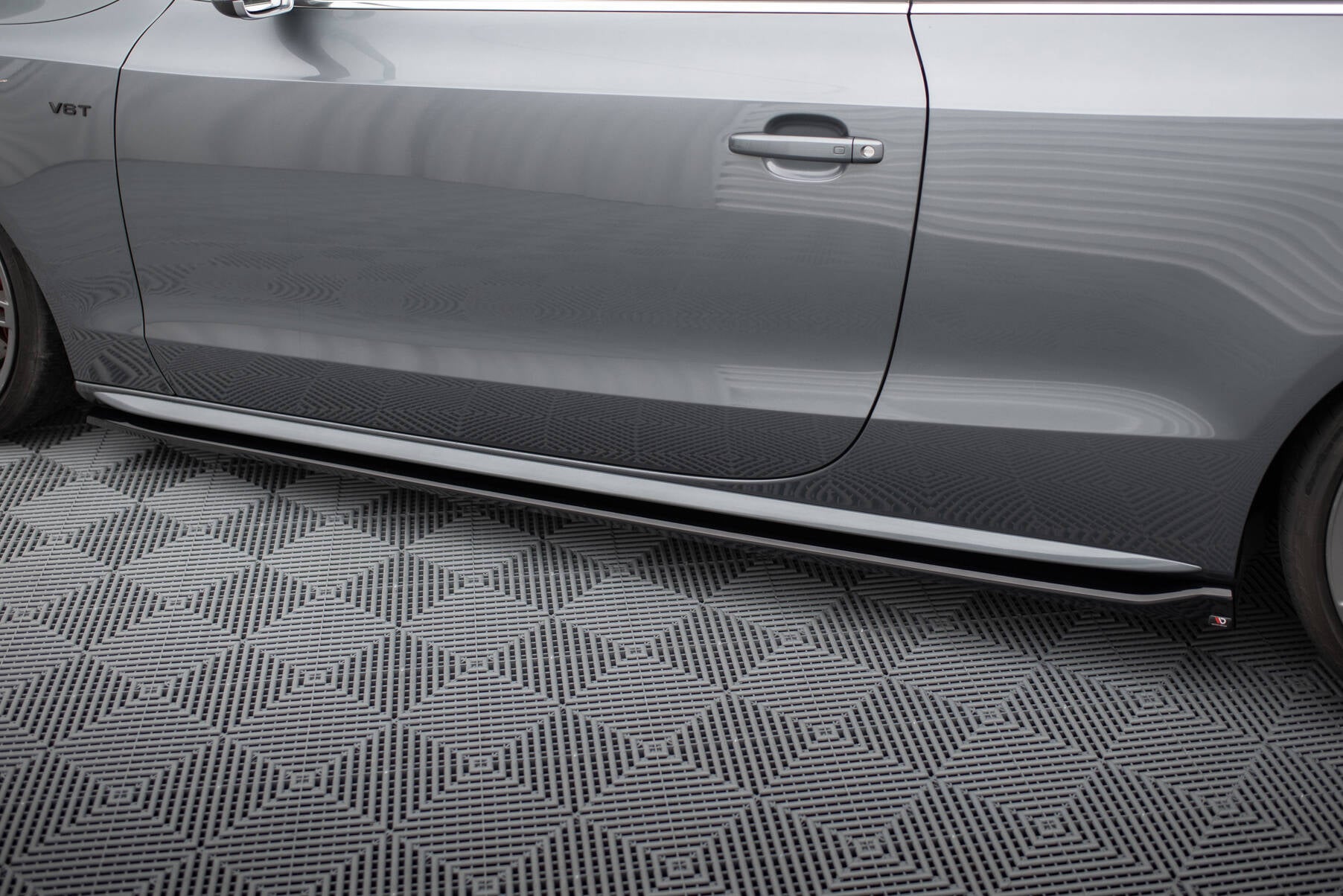 Maxton Seitenschweller Ansatz für V.2 für Audi S5 / A5 S-Line Coupe 8T schwarz Hochglanz