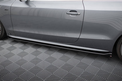 Maxton Seitenschweller Ansatz für V.2 für Audi S5 / A5 S-Line Coupe 8T schwarz Hochglanz