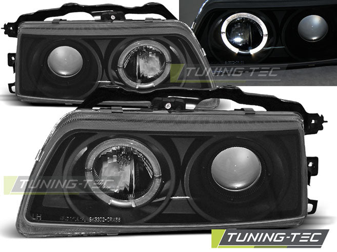 Tuning-Tec LED Angel Eyes Scheinwerfer für Honda CRX 87-89 schwarz
