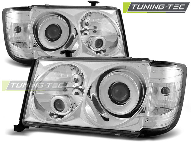 Tuning-Tec Klarglas Scheinwerfer für Mercedes Benz E-Klasse W124 85-93 chrom