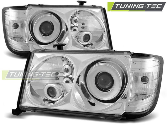 Tuning-Tec Klarglas Scheinwerfer für Mercedes Benz E-Klasse W124 85-93 chrom