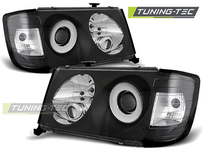 Tuning-Tec Klarglas Scheinwerfer für Mercedes Benz E-Klasse W124 93-95 schwarz