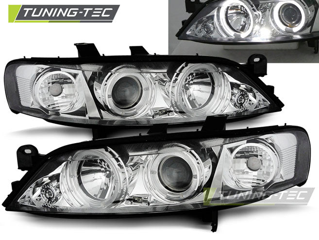 Tuning-Tec LED Angel Eyes Scheinwerfer für Opel Vectra B Facelift 99-02 chrom