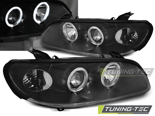 Tuning-Tec LED Angel Eyes Scheinwerfer für Opel Omega B 94-99 schwarz