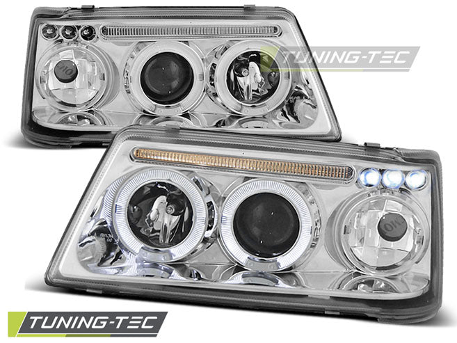 Tuning-Tec LED Angel Eyes Scheinwerfer für Peugeot 205 83-96 chrom