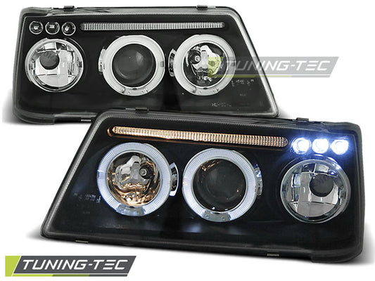 Tuning-Tec LED Angel Eyes Scheinwerfer für Peugeot 205 83-96 schwarz