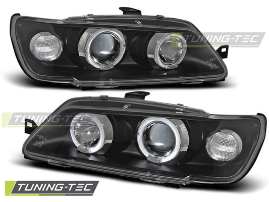 Tuning-Tec LED Angel Eyes Scheinwerfer für Peugeot 306 93-97 schwarz