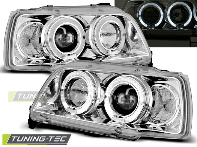 Tuning-Tec LED Angel Eyes Scheinwerfer für Renault Clio 1 90-95 chrom