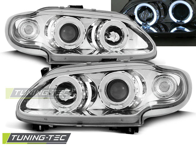 Tuning-Tec LED Angel Eyes Scheinwerfer für Renault Megane / Scenic 96-99 chrom