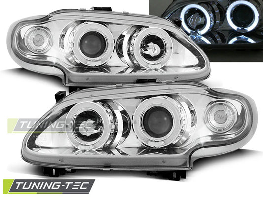 Tuning-Tec LED Angel Eyes Scheinwerfer für Renault Megane / Scenic 96-99 chrom