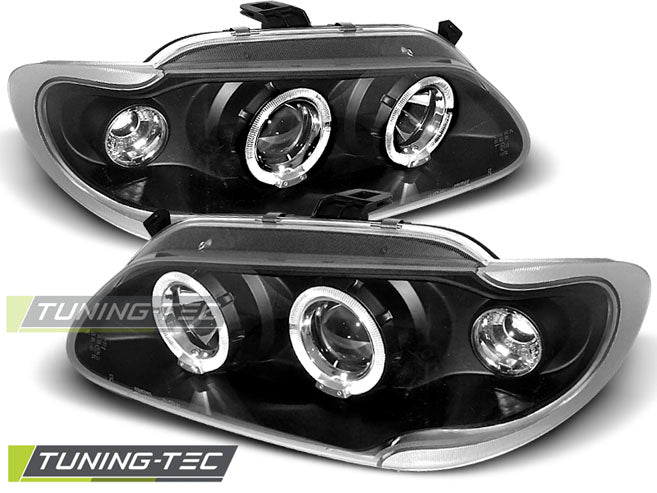 Tuning-Tec LED Angel Eyes Scheinwerfer für Renault Megane / Scenic 96-99 schwarz