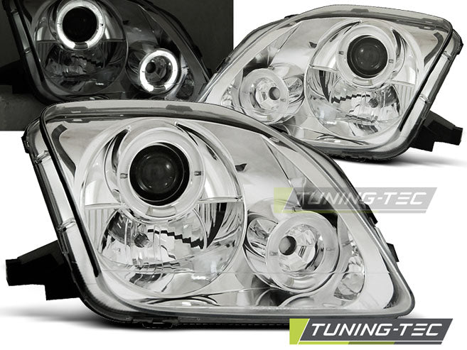 Tuning-Tec LED Angel Eyes Scheinwerfer für Honda Prelude 97-01 chrom
