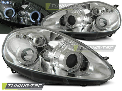 Tuning-Tec LED Angel Eyes Scheinwerfer für Fiat Grande Punto 05-08 chrom