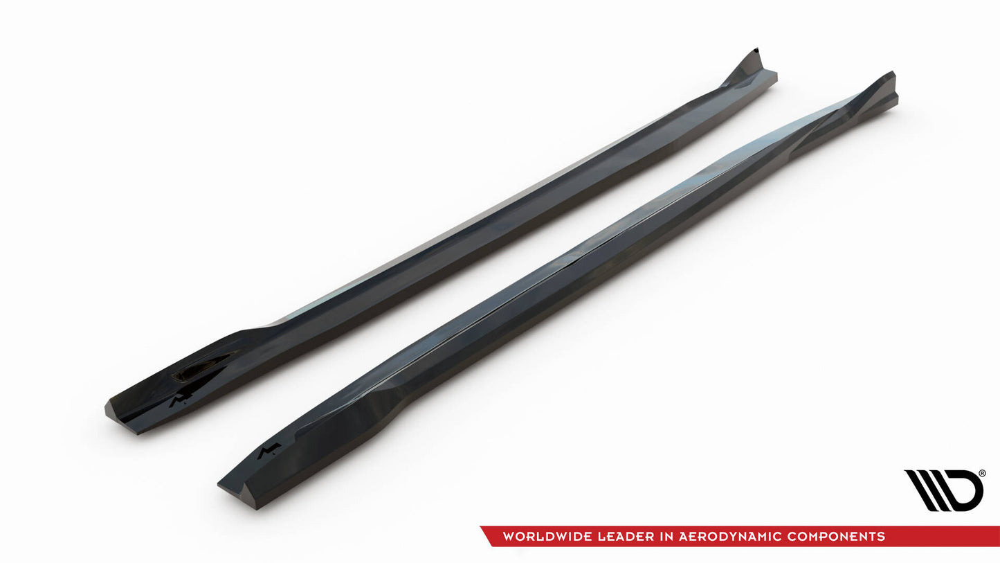 Maxton Seitenschweller Ansatz für BMW X5 M F95 Facelift schwarz Hochglanz