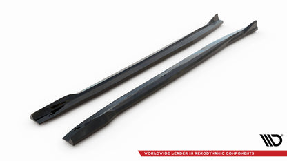 Maxton Seitenschweller Ansatz für BMW X5 M F95 Facelift schwarz Hochglanz