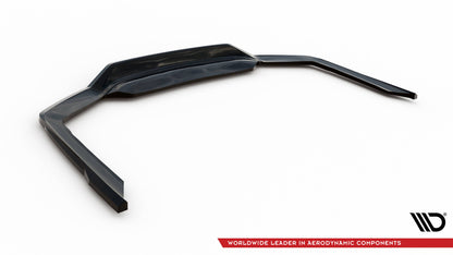 Maxton Hinten Splitter (mit einem vertikalem balken) V.2 BMW 7 G11 M-Paket Facelift schwarz Hochglanz