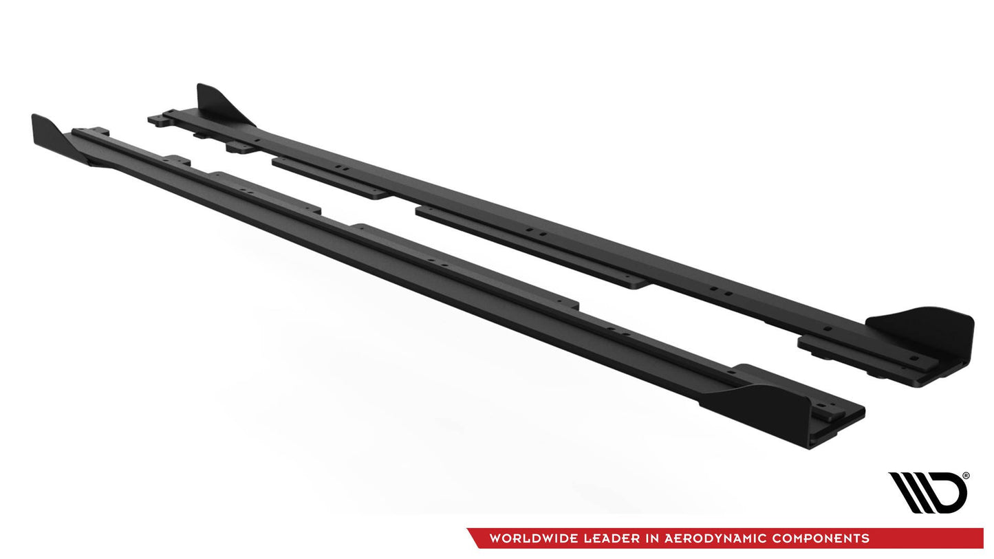 Maxton Robuste Racing Seitenschweller Ansatz für für + Front Stoßstangen Racing Flaps passend für Ford Fiesta Mk8 ST / ST-...