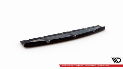 Maxton Mittlerer Diffusor Heck Ansatz V.2 für BMW M135i F40 schwarz Hochglanz