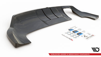 Maxton Mittlerer Diffusor Heck Ansatz DTM Look für Audi Q3 Sport 8U Facelift schwarz Hochglanz